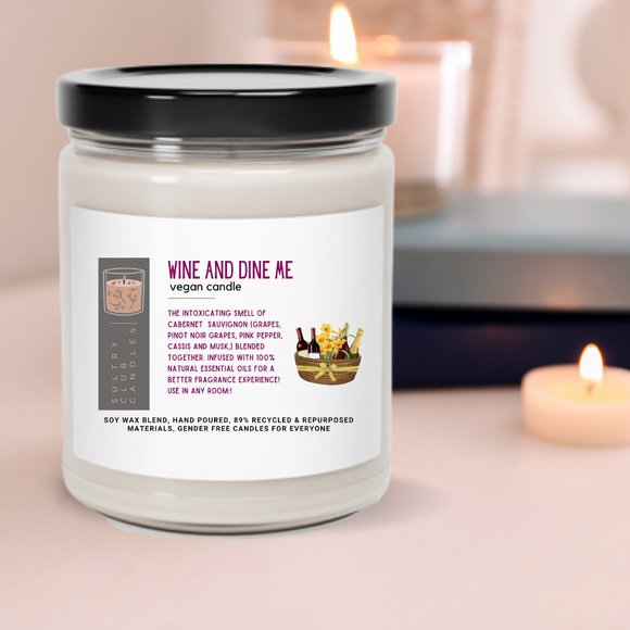 Wine And Dine Me Single Wick Candle - Picture 4 of 4